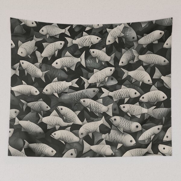 Item preview, Abstract Fish Art designed and sold by Obsidian Ink by Wilshire.
