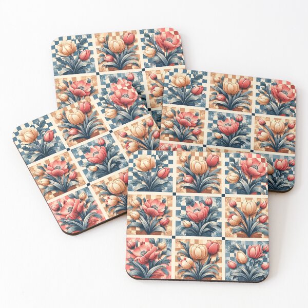 Item preview, Tulips checker design pattern designed and sold by Thedigital91.