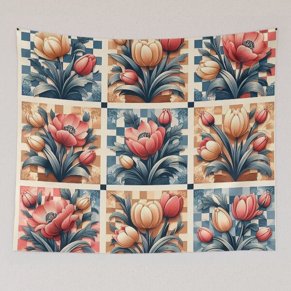 Item preview, Tulips checker design pattern designed and sold by Thedigital91.