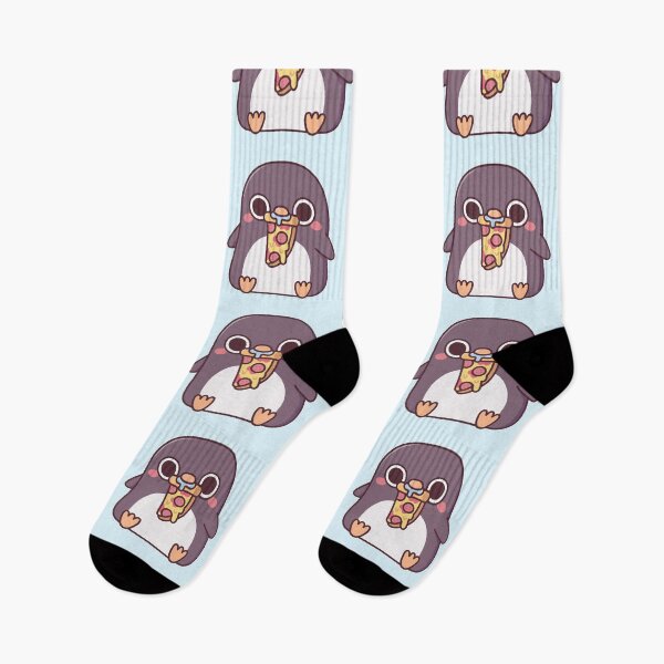 Item preview, Cute Chubby Penguin With Pepperoni Pizza Slice designed and sold by rustydoodle.