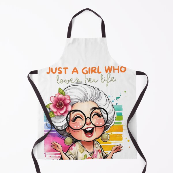 Item preview, Just a Girl Who Loves Her Life - Whimsical Granny Illustration designed and sold by Simplystik.