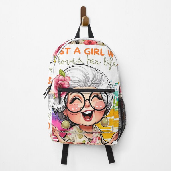 Item preview, Just a Girl Who Loves Her Life - Whimsical Granny Illustration designed and sold by Simplystik.