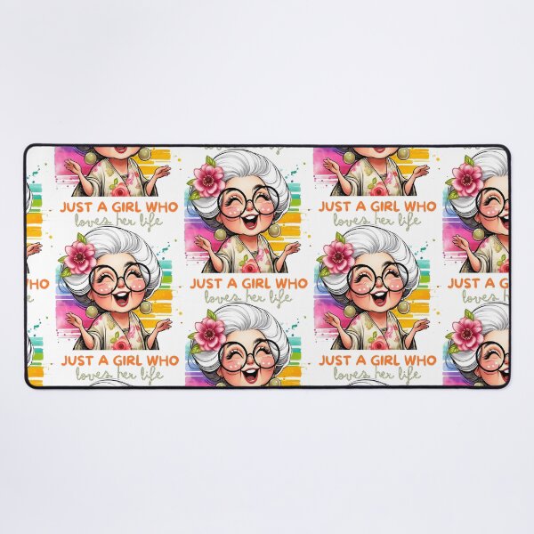 Item preview, Just a Girl Who Loves Her Life - Whimsical Granny Illustration designed and sold by Simplystik.
