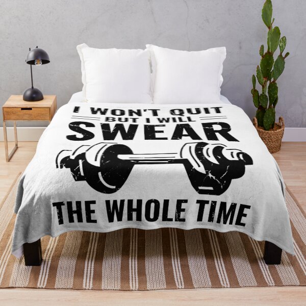 Item preview, I Won't Quit, But I Will Swear The Whole Time, Funny Workout Motivation designed and sold by Singhe Design.