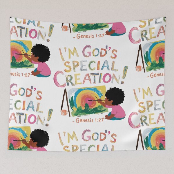 Item preview, God's Special Creation: Colorful Christian Kids Art designed and sold by HahaHandlesHub.