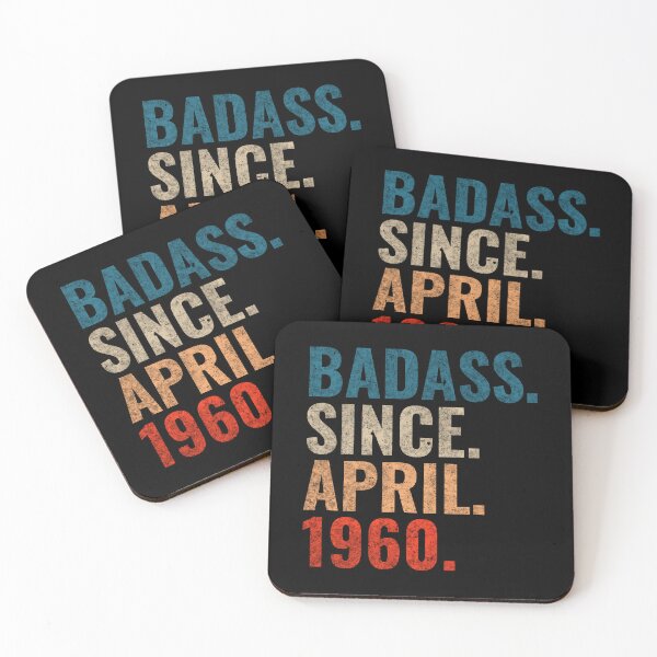 Item preview, Badass since April 1960 Vintage 1960 April birthday gift designed and sold by Teelogic.