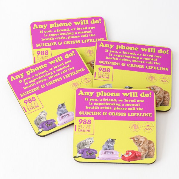 Item preview, Any Phone Cute Fuzzy Kittens Suicide Prevention Lifeline designed and sold by 1Felinophile.