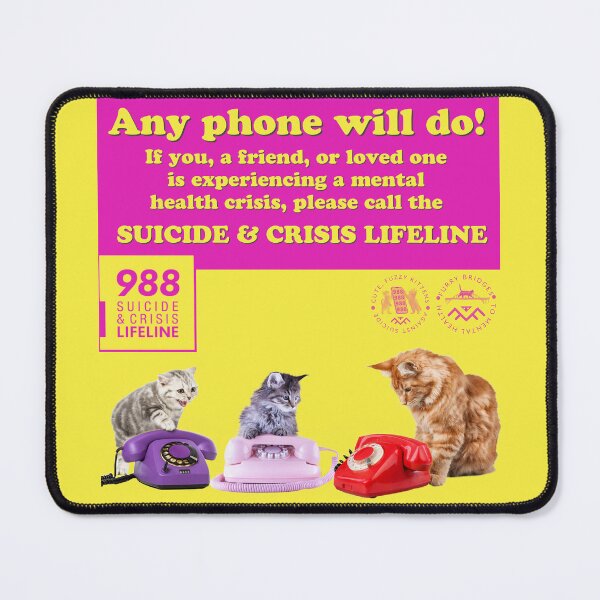 Item preview, Any Phone Cute Fuzzy Kittens Suicide Prevention Lifeline designed and sold by 1Felinophile.