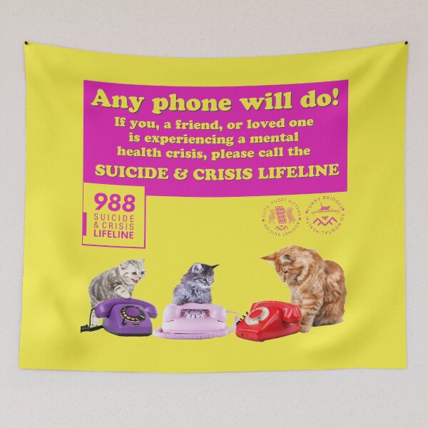 Item preview, Any Phone Cute Fuzzy Kittens Suicide Prevention Lifeline designed and sold by 1Felinophile.