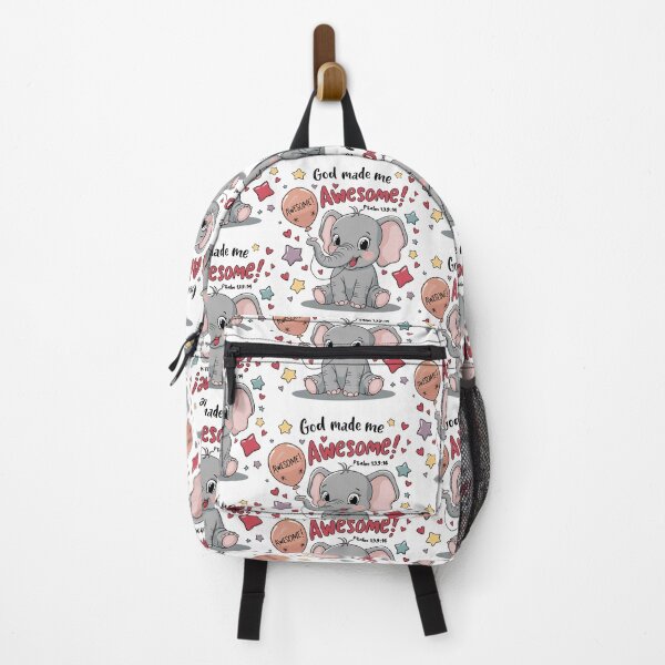 Item preview, God Made Me Awesome: Cute Baby Elephant Christian Kids Art designed and sold by HahaHandlesHub.