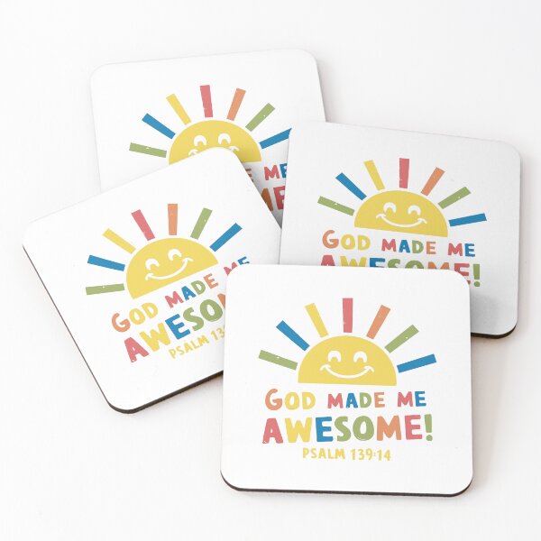 Item preview, God Made Me Awesome: Joyful Sun Christian Kids Art designed and sold by HahaHandlesHub.