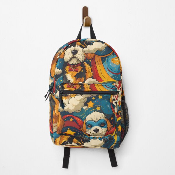 Item preview, Cartoonish seamless pattern of dogs in superhero costumes designed and sold by DMay-art.