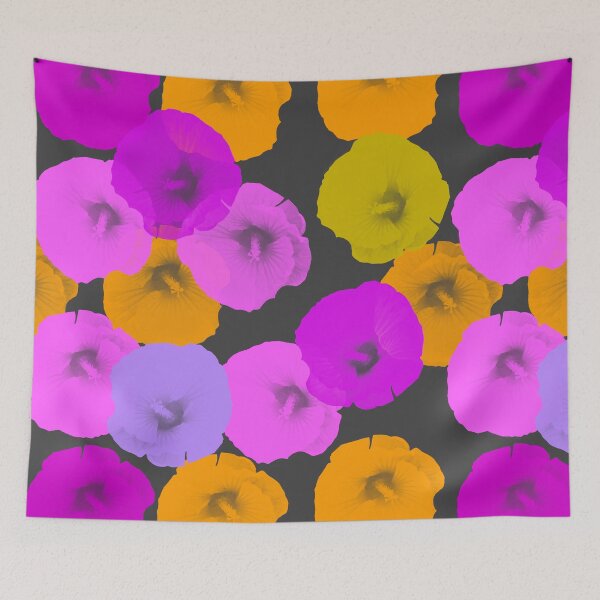 Item preview, Beautiful Hibiscus Photography / Hibiscus Delight on Charcoal Background - Repeating Pattern designed and sold by Victoria Rose.