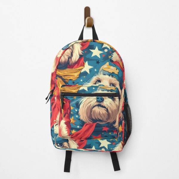 Item preview, Cartoonish seamless pattern of dogs in superhero costumes designed and sold by DMay-art.