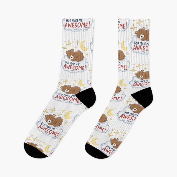 Item preview, God Made Me Awesome: Cute Sleeping Bear Christian Kids Art designed and sold by HahaHandlesHub.