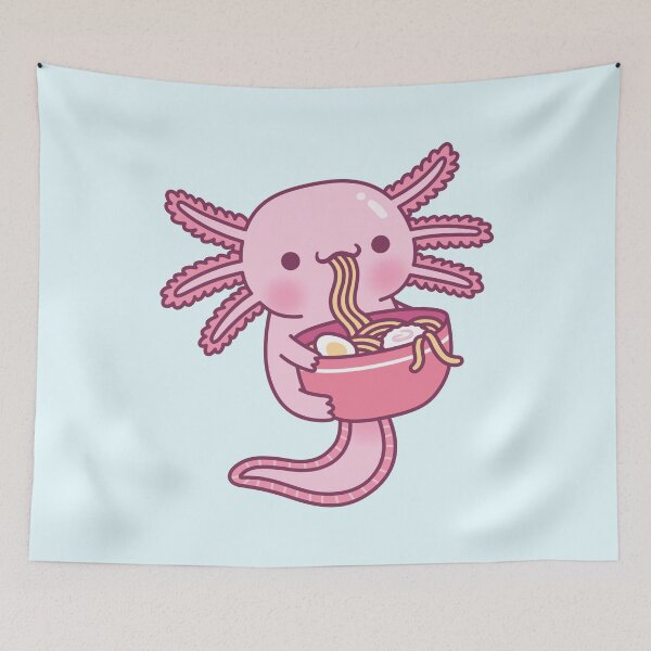 Item preview, Cute Axolotl Eating Japanese Ramen Noodles designed and sold by rustydoodle.