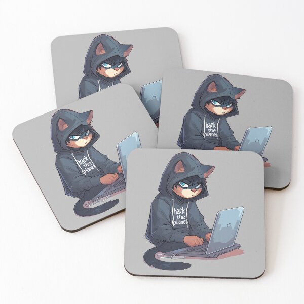 Item preview, Hacker cat with hoodie designed and sold by Shaani.