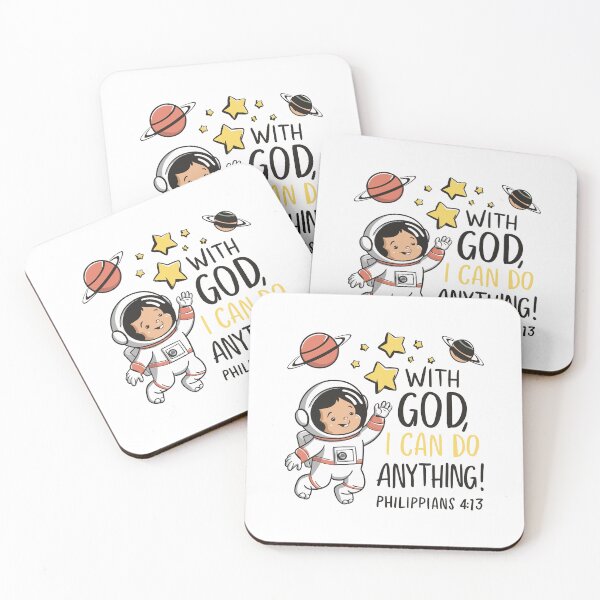 Item preview, Astronaut Baby: Inspirational Christian Kids Art with Philippians 4:13 designed and sold by HahaHandlesHub.