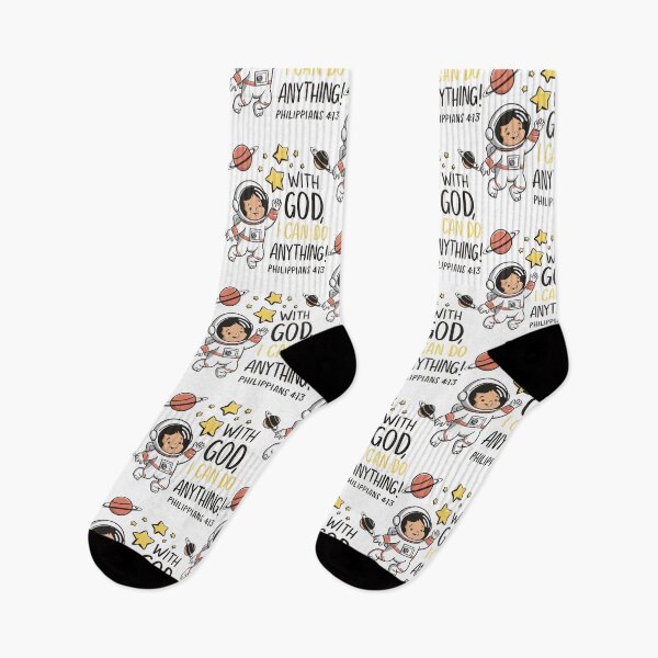Item preview, Astronaut Baby: Inspirational Christian Kids Art with Philippians 4:13 designed and sold by HahaHandlesHub.