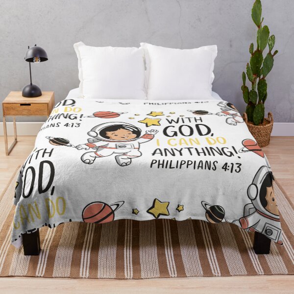 Item preview, Astronaut Baby: Inspirational Christian Kids Art with Philippians 4:13 designed and sold by HahaHandlesHub.