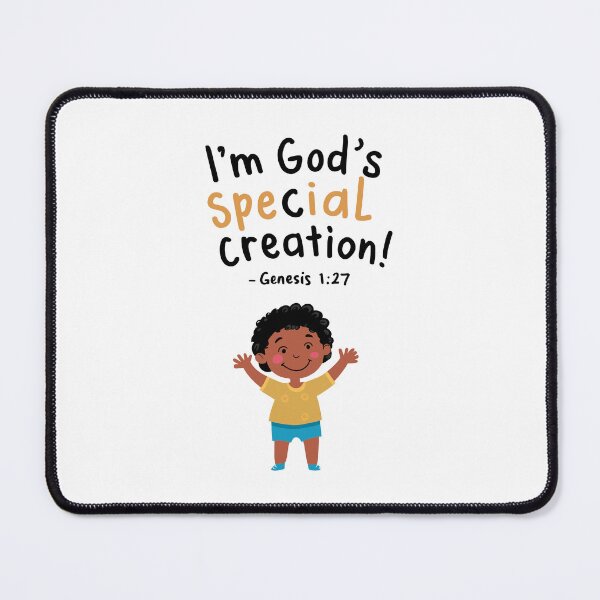 Item preview, God's Special Creation: Cute Christian Kids Art with Genesis 1:27 designed and sold by HahaHandlesHub.
