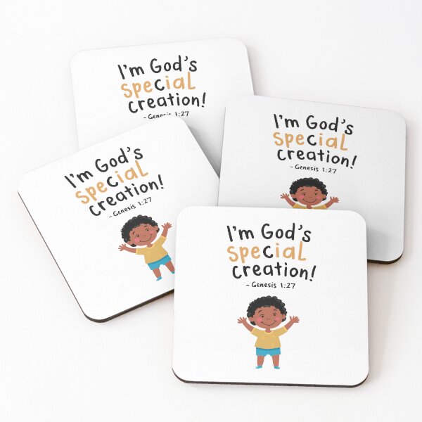 Item preview, God's Special Creation: Cute Christian Kids Art with Genesis 1:27 designed and sold by HahaHandlesHub.