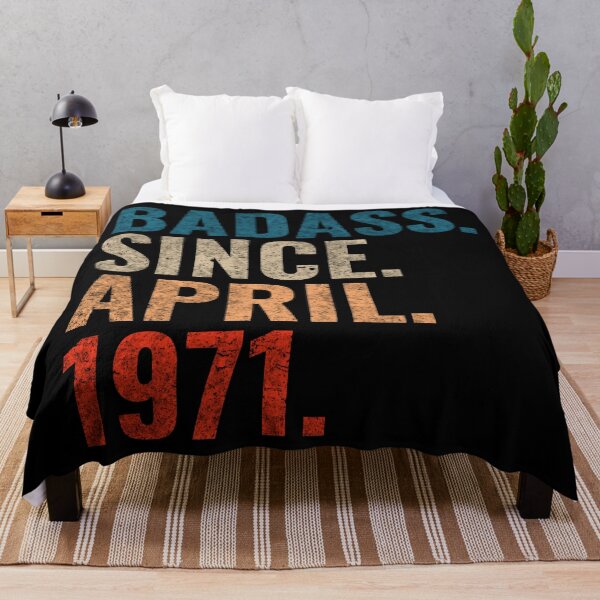 Item preview, Badass since April 1971 Vintage 1971 April birthday gift designed and sold by Teelogic.