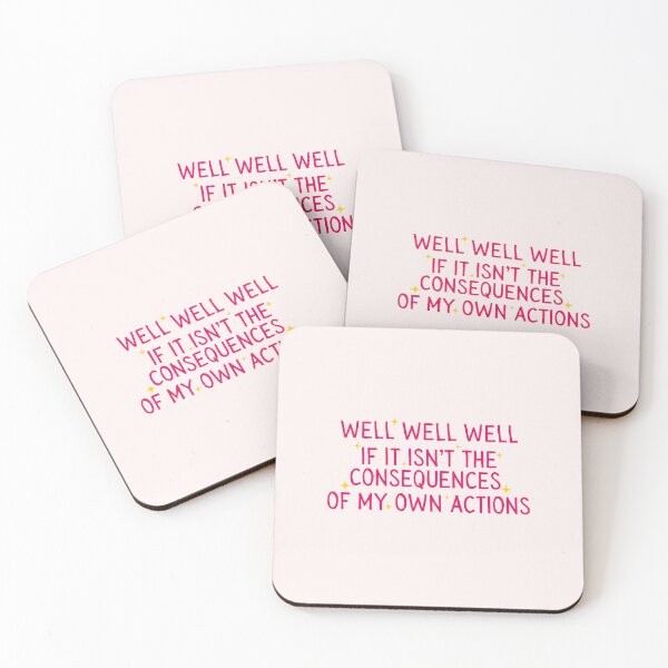 Item preview, Well well well if it isn't the consequences of my own actions - pink designed and sold by Neadoodles.