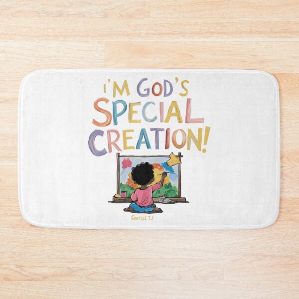 Item preview, God's Special Creation: Colorful Child Painting Christian Kids Art with Genesis 1:27 designed and sold by HahaHandlesHub.