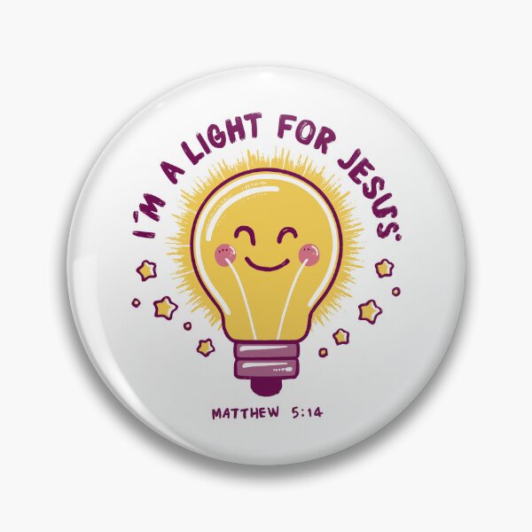 Item preview, Light for Jesus: Bright and Happy Light Bulb Christian Kids Art with Matthew 5:14 designed and sold by HahaHandlesHub.