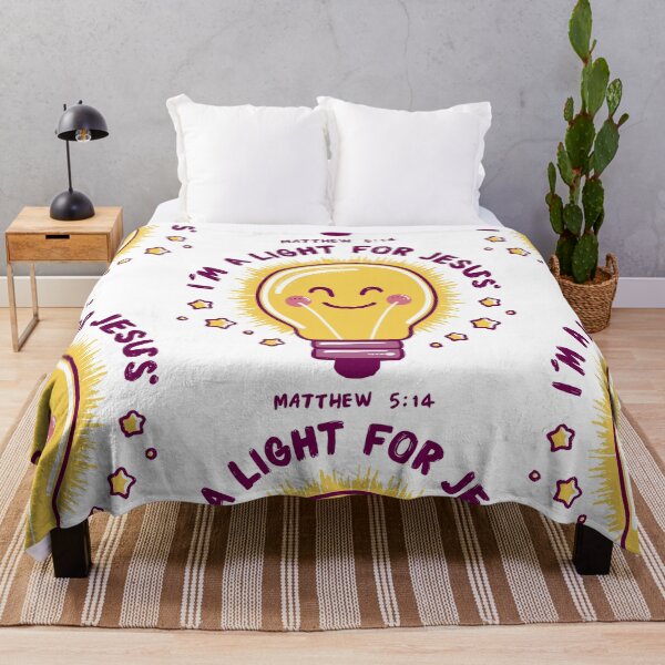 Item preview, Light for Jesus: Bright and Happy Light Bulb Christian Kids Art with Matthew 5:14 designed and sold by HahaHandlesHub.