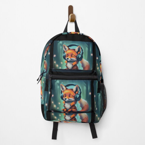 Item preview, Smiling fox with headphone designed and sold by ColorfulCreate.