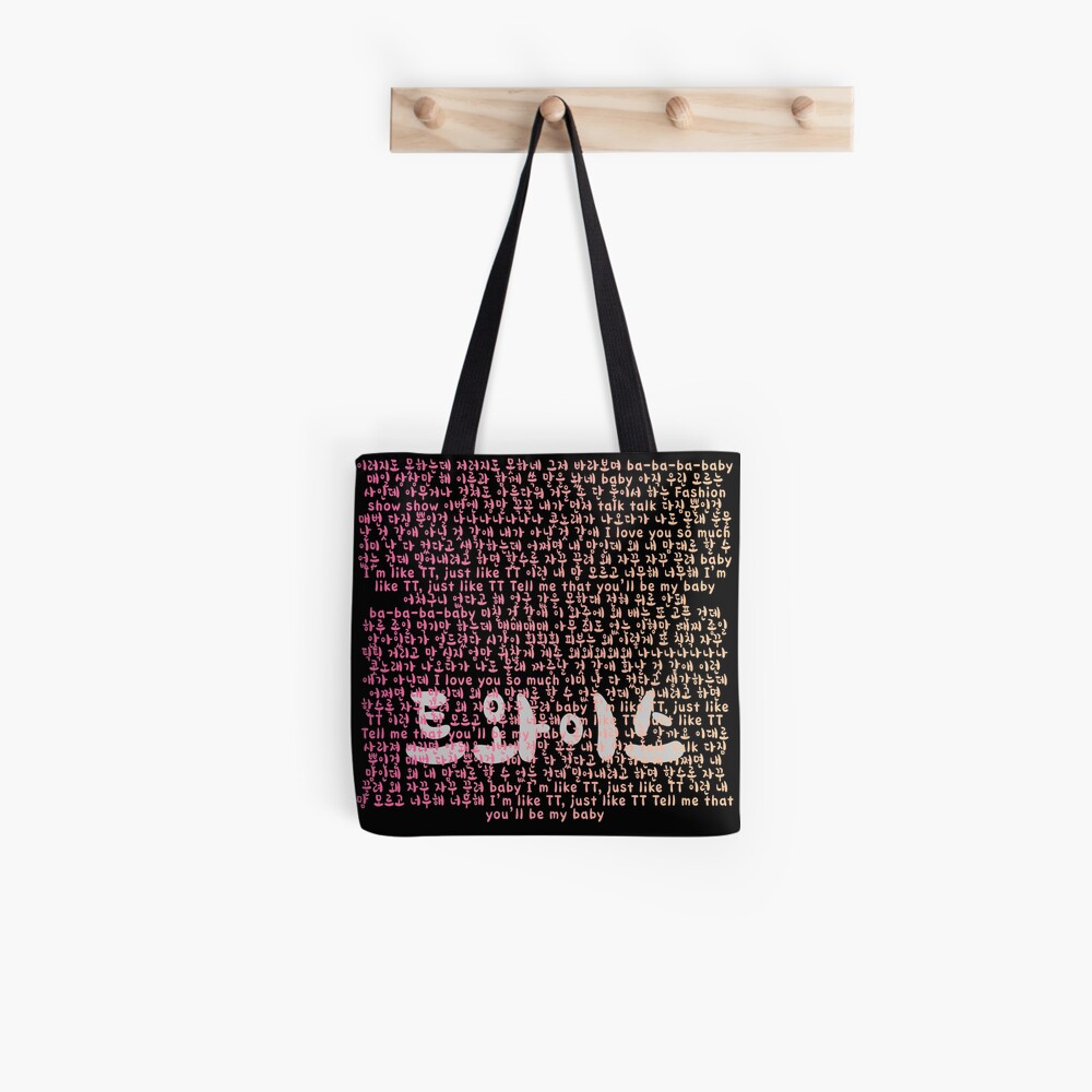 Twice Tt Lyrics Shirt Kpop Tote Bag By Kpopred Redbubble