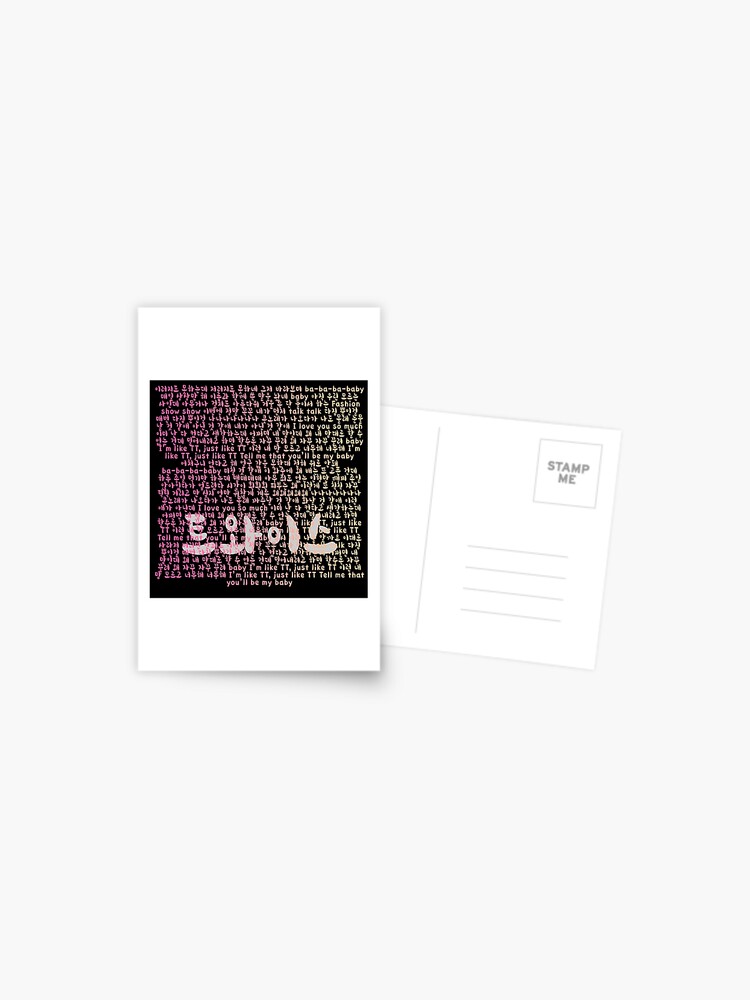 Twice Tt Lyrics Shirt Kpop Postcard By Kpopred Redbubble