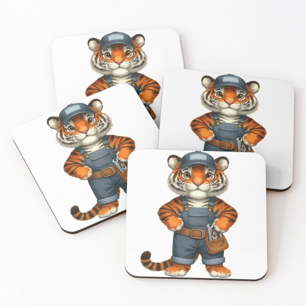 Item preview, Cheerful Mechanic Tiger designed and sold by Alex CrazyDesigns.