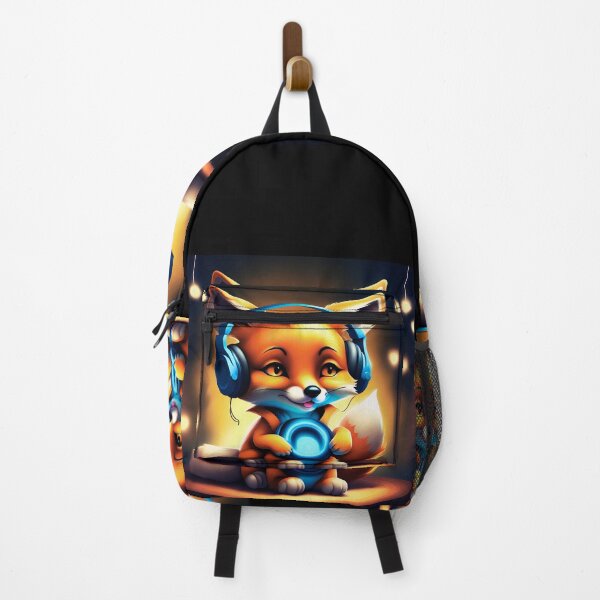 Item preview, Smiling fox with headphone designed and sold by ColorfulCreate.