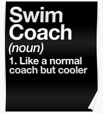 Swim Coach Funny Definition Trainer Gift Design Poster