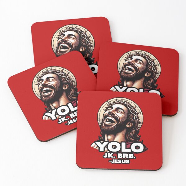 Item preview, YOLO JK BRB Jesus designed and sold by plushism.