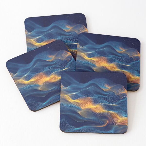 Item preview, Abstract Blue and Gold Wave Art Print designed and sold by amortka.