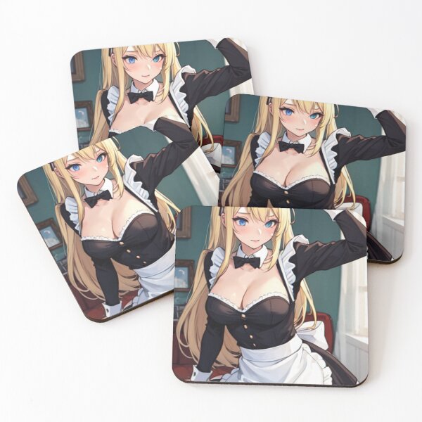 Item preview, Blonde Anime Girl with Big Tits in a Maid Outfit designed and sold by kenvel.