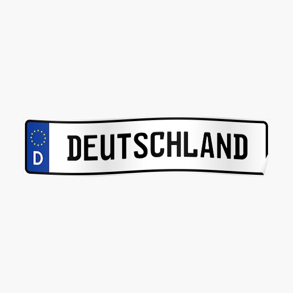 Deutschland Kennzeichen Poster