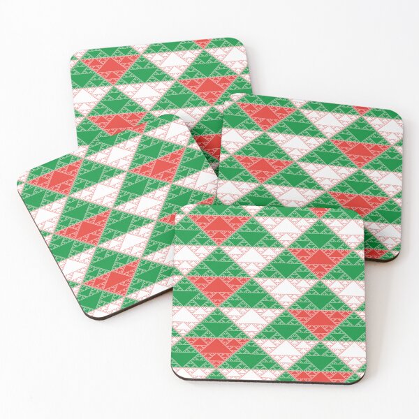 Item preview, xmas sierpinski triangles - red & green designed and sold by BrownWoodRobot.