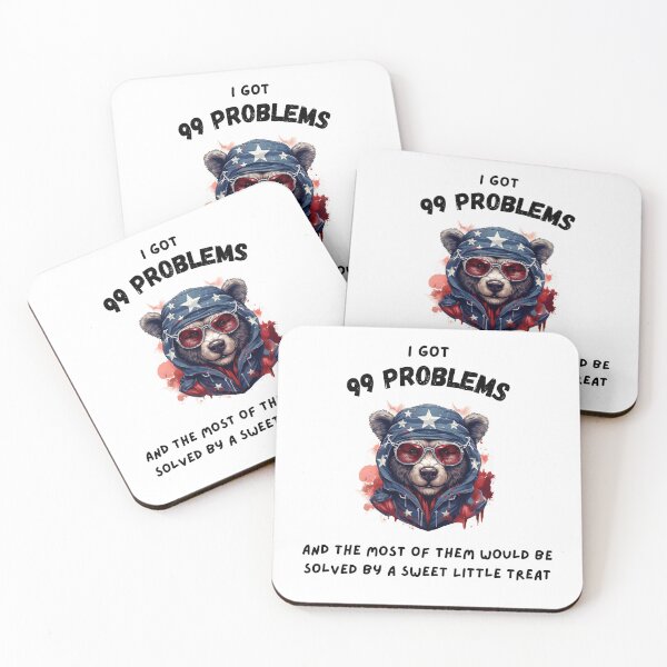 Item preview, Hiphop Funny Bear Glasses I Got 99 Problems designed and sold by IssaraStudio.