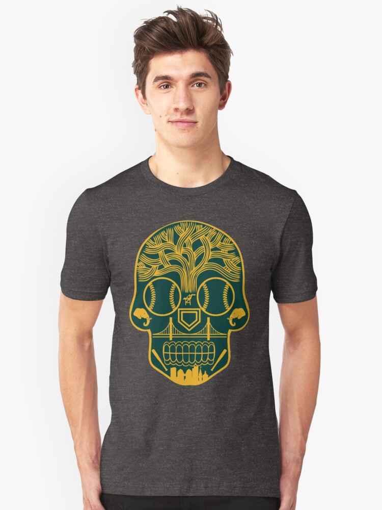 oakland a's skull shirt