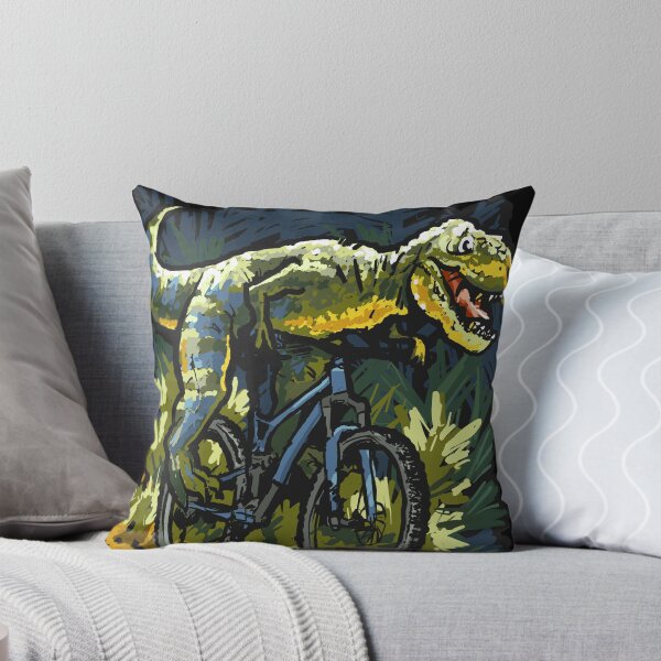 Item preview, Old School Dinosaur Riding a Mountain Bike designed and sold by Patrice Audet Illustration.