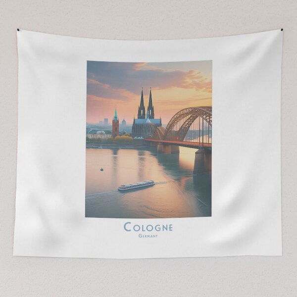 Item preview, Vintage Cologne travel poster - Minimalist retro design for travel fans designed and sold by pod24.