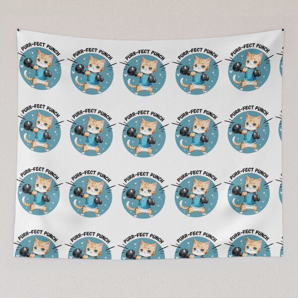 Item preview, Boxing Cat Purr-fect Punch  Cute Cat with Boxing Gloves designed and sold by bsrishika.
