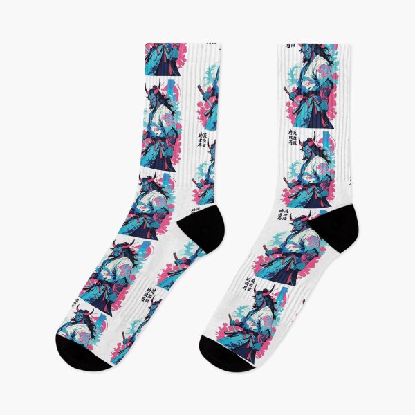 Item preview, Samurai Oni Yokai Aesthetic Vaporwave Style designed and sold by LuminOrb.