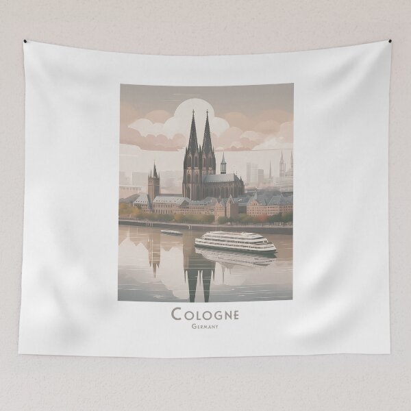 Item preview, Vintage Cologne travel poster - Minimalist retro design for travel fans designed and sold by pod24.