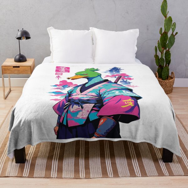 Item preview, Samurai Duck In Aesthetic Vaporwave Style designed and sold by LuminOrb.
